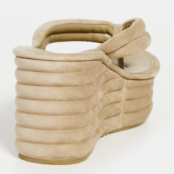 Veronica Beard Geno Suede  Wage Sandals -  Sand - Picture 5 of 10